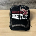 American Heritage Hat Cap Strap Back Black Eagle Distressed One Size Adjustable. Fixed Price $14.61.