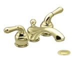 New Moen Monticello 4" Mini Widespread Faucet Polished Brass + Valve 84230 Open. Fixed Price $349.00.