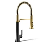 Kohler K-23765-BMB Tone Semi-professional Kitchen Faucet, Black & Moderne Brass. Fixed Price $529.00.