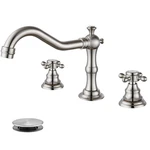 Gotonovo 3 Hole Widespread Bathroom Sink Faucet Double Cross Handle Mixer Tap. Fixed Price $89.91.