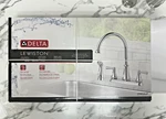 Delta 21902LF Lewiston Chrome & Stainless Steel Kitchen Faucet With Spray. Fixed Price $89.00.