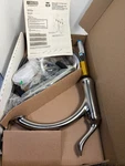 Delta 4453-AR-DST Linden Single Handle Kitchen Faucet W/ Spray Arctic Stainless. Fixed Price $89.95.