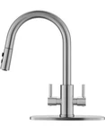 Gold Kitchen Faucet With Side Sprayer - 2 Handles 8 Inches Centerset Sink Fau.... Fixed Price $82.00.