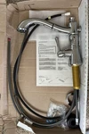Open Box-new, Delta #106557 High Arc Single Handle Pull Down Kitchen Faucet. Fixed Price $115.00.