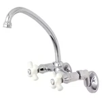 Kingston Brass Standard Kitchen Faucet Wall-mount 2-HANDLE Polished Chrome. Fixed Price $96.12.