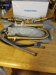 Phiestina Brushed Gold 3HOLE 2 Handle Widespread Bathroom Faucet. Fixed Price $19.99.