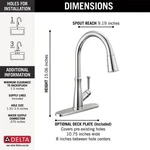 Delta 9110-DST Kitchen Faucet 1.8 Gpm Zinc Chrome Handle Pull-down Deck. Fixed Price $348.12.