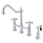 Kingston Brass KS1271AXBS Heritage Kitchen Faucet With Sprayer. Fixed Price $351.29.