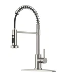 Forious Kitchen Faucet Pull Down Sprayer, Brushed Nickel Stainless Steel Sink. Fixed Price $63.95.