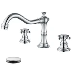 Gotonovo 3 Hole Widespread Bathroom Sink Faucet Double Cross Handle Mixer Tap. Fixed Price $92.63.
