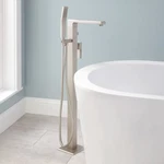 Signature Hardware Ryle Freestanding Tub Faucet & Hand Shower - Brushed Nickel. Fixed Price $250.00.