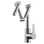Tecmolog Brass Three-section Extension Folding Kitchen Faucet, Single Hole. Fixed Price $47.55.