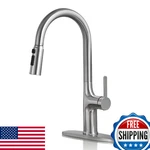 Fropo Kitchen Faucet Brushed Nickel Pull Down Spray High Arc Single Handle. Fixed Price $85.02.