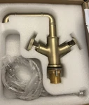 Rbrohant Double Handle Single Hole Bathroom Faucet Brushed Gold. Fixed Price $110.00.