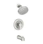 Scratches! Moen Rinza Brushed Nickel Tub And Shower Faucet With Valve 82628SRN. Fixed Price $99.00.