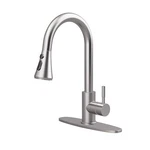 Vxv Brushed Nickel Kitchen Faucet With Pull-down Sprayer, Stainless Steel Sink. Fixed Price $83.99.