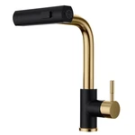 Gimili Black And Gold Kitchen Faucet With Pull Down Sprayer, Waterfall 15 Hi.... Fixed Price $73.78.