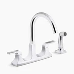 Kohler Rubicon R26582-CP Two-handle Kitchen Faucet With Sidespray In Chrome. Fixed Price $46.79.