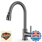 Wewe Kitchen Faucet Pull Down Sprayer, Stainless Steel Single Handle Matte Gray. Fixed Price $117.48.