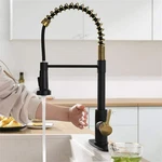 Flg Single Handle Touchless Pull Down Kitchen Faucet Black Brushed Gold. Fixed Price $99.99.