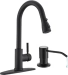 Kitchen Faucet With Soap Dispenser, Stainless Steel Sink Pul. Fixed Price $109.99.