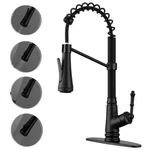 Ello&allo EKF-BR-816 Pull Down Sprayer Kitchen Faucet/deckplate Matte Black. Fixed Price $89.95.