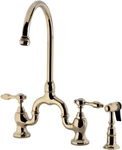 Kingston Brass KS7792TALBS 3/4" Spout Reach Bridge Kitchen Faucet Sprayer. Fixed Price $644.00.