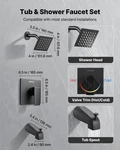 And Shower Faucet Set, Complete With 4-INCH Rainfall Head Bathtub. Fixed Price $166.73.