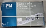 New Plumb Works Chrome Double Handle Kitchen Faucet W/optional Spray, 673-6811. Fixed Price $39.99.