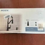 Moen 87886BL Nolia Matte Black One Handle Pre Rinse Spring Kitchen Faucet B27. Fixed Price $152.96.