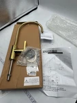 Kingston Brass Kitchen Faucet Single Hole Handle Gold High Arc KS8192CTFL. Fixed Price $69.99.