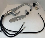 Cobbe Chrome Single Handle Pull Down Touch Less Kitchen Faucet With Deck Plate. Fixed Price $59.99.