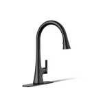 Kohler Conti Single Handle Pull Down Sprayer Kitchen Faucet Matte Black. Fixed Price $449.60.