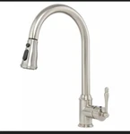 Akdy KF0008 Easy-install Sprayer Kitchen Faucet, Flexible Hose Brushed Nickel. Fixed Price $154.95.