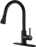 Black Pull Down Kitchen Faucet With Single Handle Stainless Steel Design. Fixed Price $66.99.