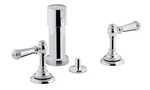 Kohler K-72765-4-CP Artifacts Widespread Bidet Faucet With Lever Handles, Chrome. Fixed Price $830.00.