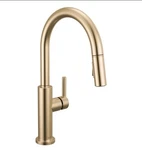 Delta Nicoli Brushed Gold Kitchen Faucet With Pull Down Sprayer Modern Single.... Fixed Price $249.95.