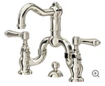 Rohl Acqui Bridge Bathroom Faucet With Pop-up Drain Assembly A1419LMPN-2. Fixed Price $900.00.