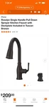 Pfister Rosslyn 1-HANDLE Pull-down Kitchen Faucet With Soap Tuscan Bronze.... Fixed Price $150.00.