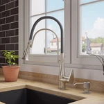ABKF3001-BN Brushed Nickel Kitchen Faucet With Black Rubber Stem. Fixed Price $360.14.