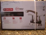 Delta Merge Brushed Nickel 2 Handle Widespread Bathroom Sink Faucet 35750LF-SP. Fixed Price $60.00.
