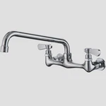 Bwe Kitchen Faucet Wall Mount With 12 Inch Swivel Spout 8" Center 2-HANDLE. Fixed Price $44.99.