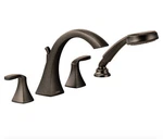 Moen Voss T694ORB Oil Rubbed Bronze High Arc Roman Tub Faucet W/hand Shower. Fixed Price $595.00.