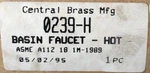 Central Brass Basin Faucet 0239-H. Fixed Price $75.00.