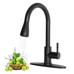 Black Kitchen Faucet, Single Handle Matte Faucets With Pull Down. Fixed Price $52.28.