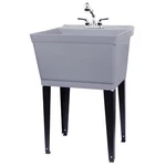 Tehila Utility Sink With Chrome Finish Pull-out Faucet 19 Gallon Grey. Fixed Price $194.99.