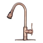 Akicon Antique Copper Pull Out Kitchen Faucet, Single Level Solid Brass Kitch.... Fixed Price $488.09.