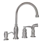 Madison Kitchen Faucet With Side Sprayer Soap Dispenser Satin Nickel. Fixed Price $114.40.