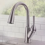 Delta Classic Pull-down Kitchen Faucet Chrome 19810-DST Single Handle Magnatite. Fixed Price $99.00.