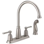 Delta 21742LF-SP Emmett Two Handle Kitchen Faucet With Spray. Fixed Price $99.95.